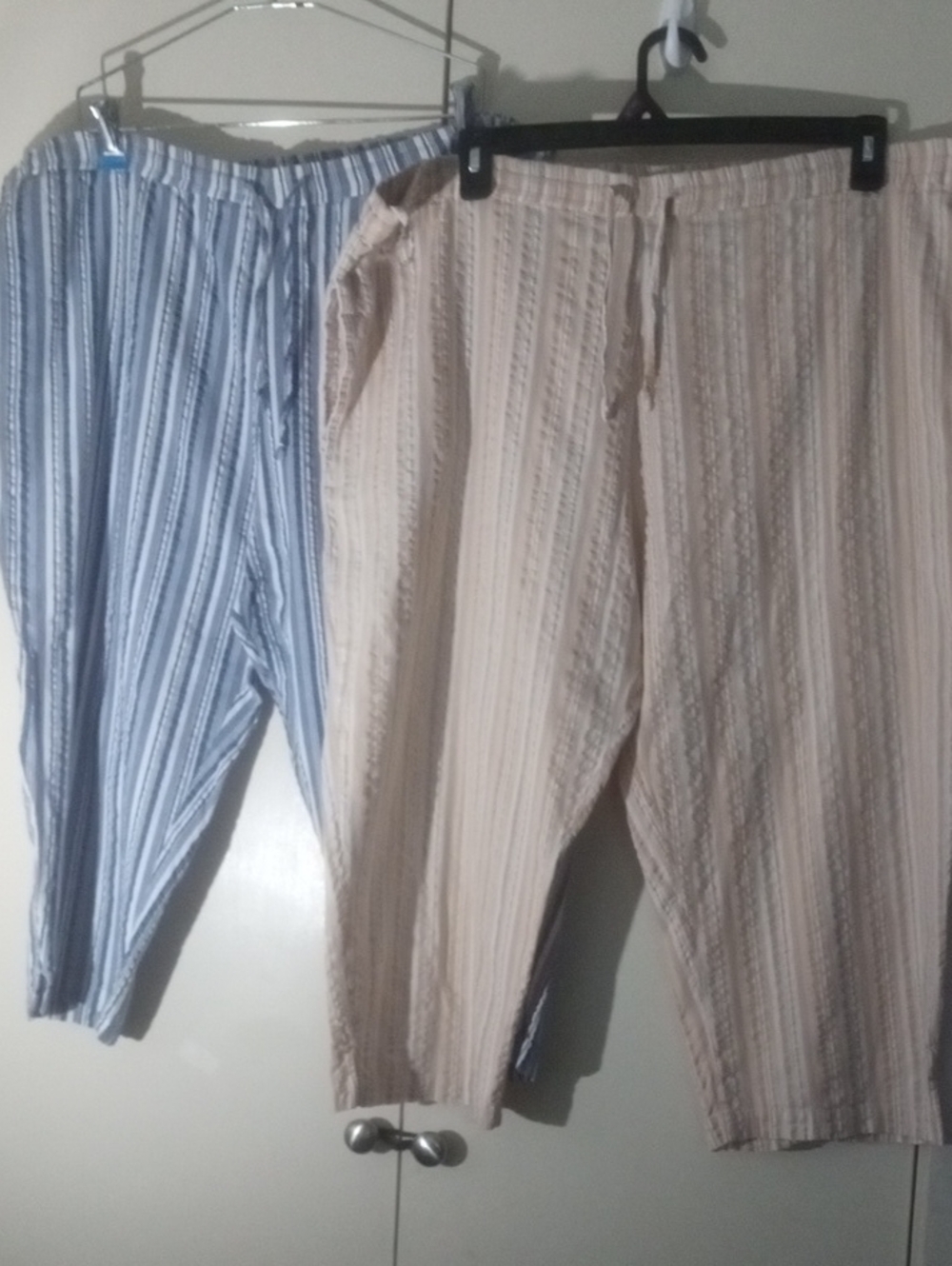 Argee Bundle of Two pairs of Lounge Capri Pants with Pockets & Draw String